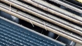 Zooming into a used razor.