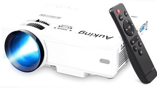 AuKing Projector, 2023 Upgraded Mini Projector, 7500 lumens Multimedia Home Theator Video Projector, Compatible with Full HD 1080P HDMI,