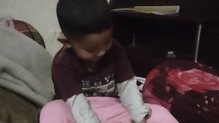 Baby boy learning