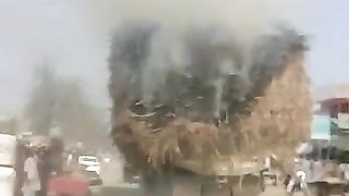 This truck back fire