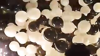 Wedding couple entry with baloons