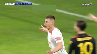هدف تعادل لايبزيج مع مانشستر سيتي 1 1 دوري ابطال اوروبا