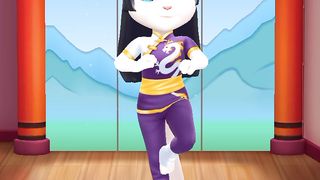 Angela fighting cartoon