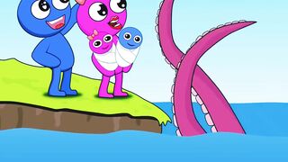 the monster stole pinks children but black save them????????#animation #shorts #story
