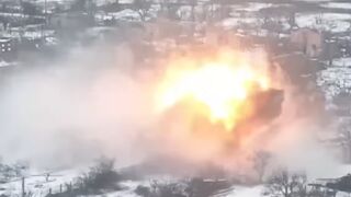 Russian forces blow up Ukrainian depot using Solntsepek multiple rocket systems