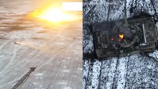 Ukrainian forces destroy Russian tank near Vuhledar