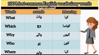 Daily use english vocabulary words with urdu / hindi translation
