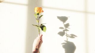 flower and hand