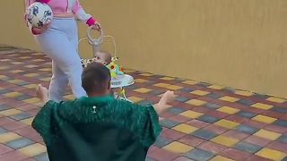 Funny Kids Dance With Fat Woman.