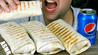 ASMR COOKING and EATING HOMEMADE BURRITO PITA with SAUSAGE | EATING SOUNDS (NO TALKING) MUKBANG