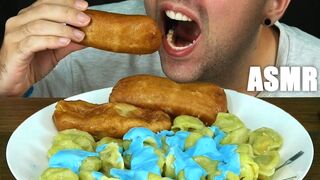 ASMR DUMPLINGS WITH MEAT BLUE SAUCE + PATTIES WITH POTATOES | EATING SOUND (NO TALKING) ???? BEST SOUND