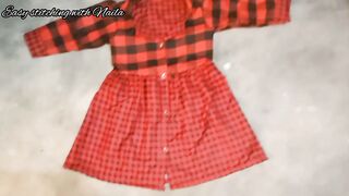 Coat collar baby frock cutting and stitching