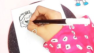 DIY Kawaii Sticker ✨ | Homemade Stickers | How To Draw Cute Girls | Kawaii Girl Drawings | Easy Drawings For Beginners