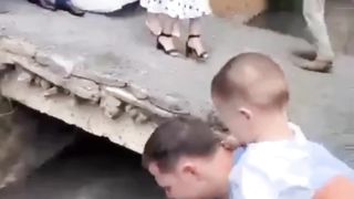 Woman falls into drain while capturing bride & groom watch this viral video