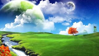 beautiful field and sky