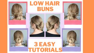 3 Easy Sleek and Messy Hair Buns Tutorial | 3 Easy Hairdos For Party