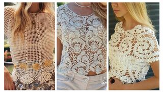 Very Stylish &Creative Charming White Fashion Designer Embroidered in English&Russian pattern CropTop Blouse❤.