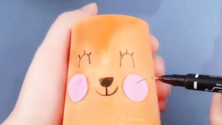 Cute rabbit with disposable glass