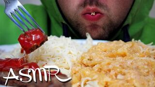 ASMR CABBAGE WITH RICE + CUTLETS + NOODLES + SPICY KETCHUP | NO TALKING (EATING SOUNDS)