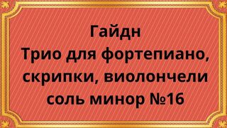 Гайдн Трио для фортепиано, скрипки, виолончели соль минор №16
