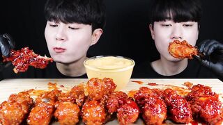 ASMR MUKBANG SPICY FRIED CHICKEN & SWEET CHICKEN