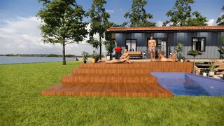 Shipping Container House with Swimming Pool - Living Big In A Tiny House
