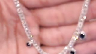 Real Sapphire & Real Diamond White Gold Cuban Chain
