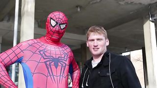 Upside Down SpiderMan Kiss Prank