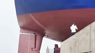 Very Big Ship on port