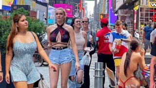 {4K} walk Time square New youk city USA 4K video Travel vlog