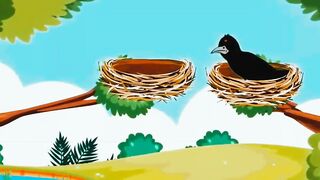 Lazy crow and hard working sparrow