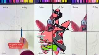 One Drawing But 4 Different Styles Patrick from Spongebob