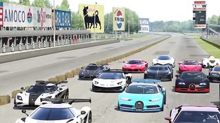 Devel Sixteen vs Hypercars at Monza Full Course