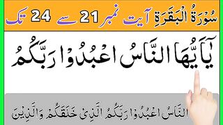 Surah bakarah Ayat No 21 To 24 word by word  surah bakra ki tilawat  surah baqra  learn quran.