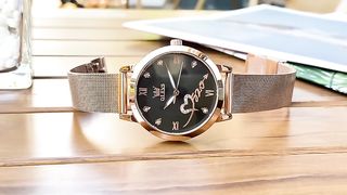 OLEVS Ladies Watches Rose Gold Mesh Strap Fashion Dress Japanese Quartz Waterproof