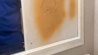 He fixed the bathroom mirror!