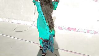 Hairstyle in Green Clothes looks beautiful