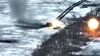 Ukrainian forces blow up Russian tanks as injured soldiers flee