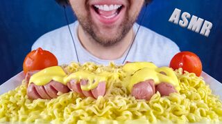 ASMR CHEESE NOODLES & KIELBASA SAUSAGES (EATING SOUNDS) NO TALKING MUKBANG EATING SHOW