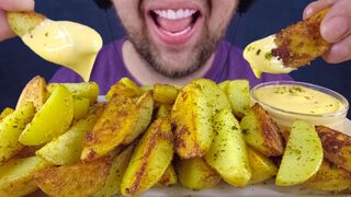 ASMR CRISPY FRIES POTATO & CHEESY SAUCE (EATING SOUNDS) ASMR MUKBANG EATING SHOW NO TALKING