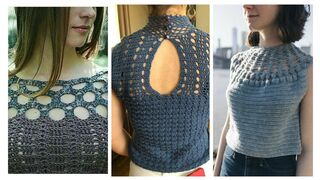 Very Beautiful Fashion Designer Crochet Embroidered Doily Lace pattern CropTop Blouse????