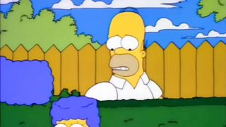 Homer cuts the margin hair