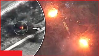 Russians were fired upon - combat vehicle, cannons, artillery