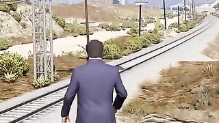 MICHAEL HIJACK TRAIN TO STEAL GOLD VINTAGE CAR! #shorts #gta5 - TECHNO GAMERZ GTA 5.mkv