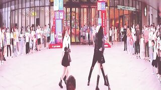 Cute girls group dance