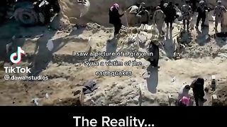 Graves of dead persons in earthquake