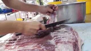 Drum charcoal grilled, Pork belly - Malaysian Street food