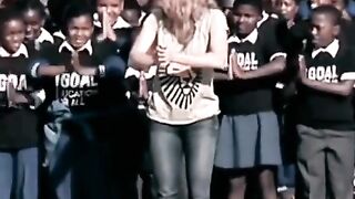 Shakira teaches Waka waka to school kids