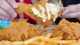 Fried chicken with cheese shaker fries
