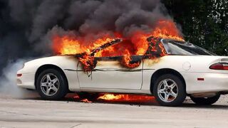 Car is on fir????????